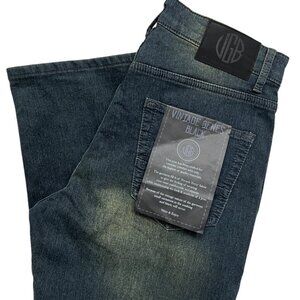 30x30 French Terry Denim Relaxed Fit Men’s Jeans by Vintage Genes Black VGB